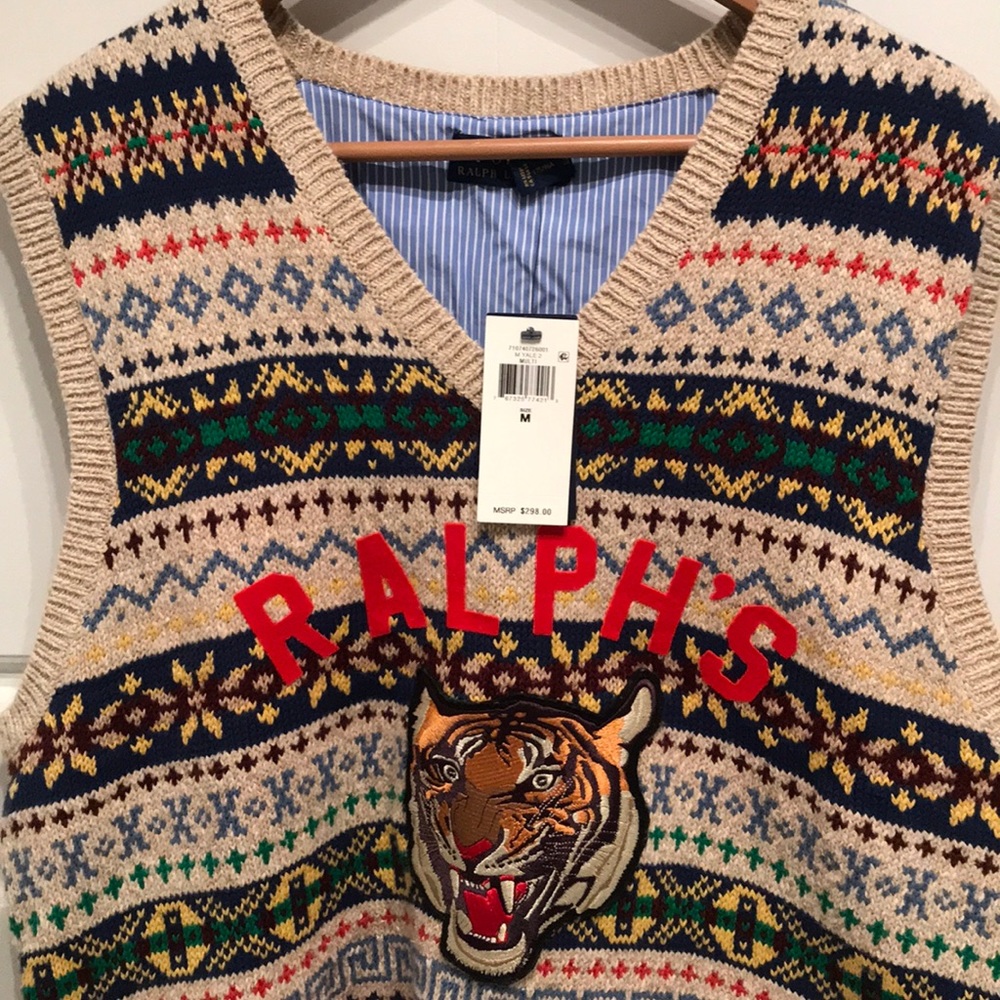 Multi colored Yale sleeveless sweater